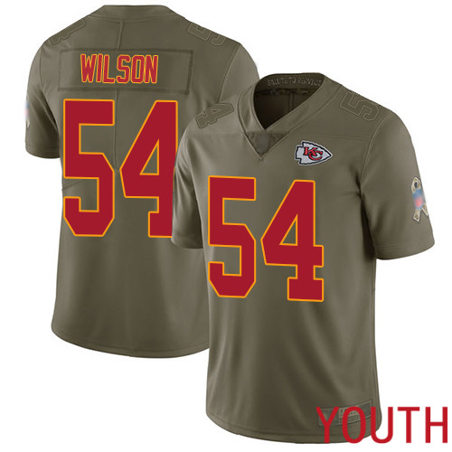 Youth Kansas City Chiefs #54 Wilson Damien Limited Olive 2017 Salute to Service Nike NFL Jersey->youth nfl jersey->Youth Jersey
